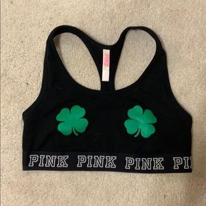 Victoria’s Secret pink shamrock cotton bra top